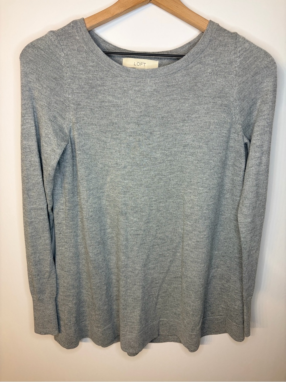 Loft Women’s Gray A-Line Swing Sweater, Size XS